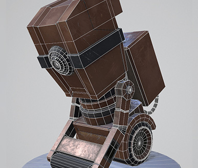 Cleaning Robot Front Wireframe
