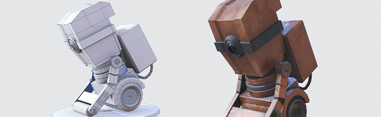 PBR Cleaning Robot: 3D Modeling Prop Art